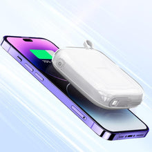 Заредете изображение във визуализатора на галерията – Joyroom powerbank 10000mAh Jelly Series 22.5W with built-in Lightning cable white (JR-L003)
