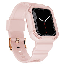 Заредете изображение във визуализатора на галерията – Kingxbar CYF106 2in1 Armored Case for Apple Watch SE, 8, 7, 6, 5, 4, 3, 2, 1 (41, 40, 38 mm) with Strap Pink
