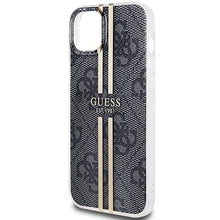 Заредете изображение във визуализатора на галерията – Original faceplate case GUESS GUHCP15MH4PSEGK for iPhone 15 Plus (4G Gold  Stripe / black)
