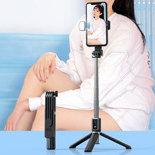 Заредете изображение във визуализатора на галерията – Selfie Stick MINI - with detachable bluetooth remote control and tripod - P40S BLACK
