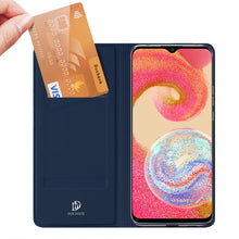 Заредете изображение във визуализатора на галерията – Dux Ducis Skin Pro case for Samsung Galaxy A04e flip cover card wallet stand blue
