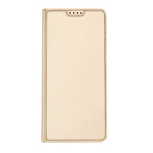 Заредете изображение във визуализатора на галерията – Dux Ducis Skin Pro Case for Samsung Galaxy S23 Flip Card Wallet Stand Gold
