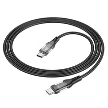Заредете изображение във визуализатора на галерията – Borofone Cable BU37 Transparent Exploration - Type C to Type C - 60W 1,2 metres black

