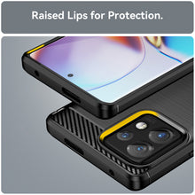 Заредете изображение във визуализатора на галерията – Carbon Case Cover for Motorola Edge+ 2023 / Moto X40 Pro / Moto X40 Flexible Silicone Carbon Cover Black
