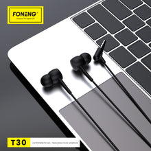 Заредете изображение във визуализатора на галерията – Foneng Earphones T30 with microphone black

