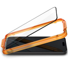 Заредете изображение във визуализатора на галерията – TEMPERED Spigen ALM GLASS FC 2-PACK IPHONE 15 BLACK
