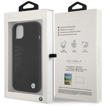 Заредете изображение във визуализатора на галерията – Case BMW BMHCP13MSLBLBK iPhone 13 6.1" black/black hardcase Silicone Signature Logo
