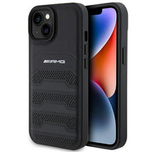 Заредете изображение във визуализатора на галерията – AMG Leather Debossed Lines case for iPhone 15 Plus - black
