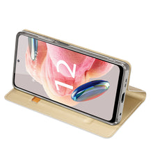 Заредете изображение във визуализатора на галерията – Dux Ducis Skin Pro Case For Xiaomi Redmi Note 12 Cover Flip Card Wallet Stand Gold
