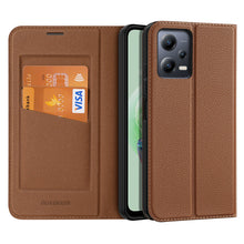 Заредете изображение във визуализатора на галерията – Dux Ducis Skin X2 Case for Xiaomi Redmi Note 12 5G / Poco X5 5G Cover Flip Wallet Stand Brown
