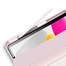 Заредете изображение във визуализатора на галерията – Dux Ducis Toby case for iPad 10.9'' 2022 (10 gen.) cover with stylus holder Apple Pencil smart cover stand pink
