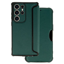 Заредете изображение във визуализатора на галерията – Razor Carbon Book Case for Samsung Galaxy S23 Ultra dark green
