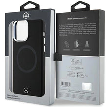 Заредете изображение във визуализатора на галерията – Mercedes Silicone Bicolor MagSafe case for iPhone 15 Pro - black
