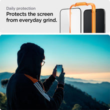 Заредете изображение във визуализатора на галерията – TEMPERED Spigen ALM GLASS FC 2-PACK IPHONE 15 BLACK
