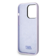 Заредете изображение във визуализатора на галерията – Karl Lagerfeld KLHCP14LSNIKBCU iPhone 14 Pro 6.1&quot; hardcase purple/purple Silicone Ikonik
