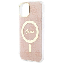 Заредете изображение във визуализатора на галерията – Original Case GUESS hardcase 4G MagSafe GUHMP14MH4STP for Iphone 14 Plus pink

