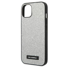 Заредете изображение във визуализатора на галерията – Original faceplate case KARL LAGERFELD KLHCP14SG2ELS for iPhone 14 (Solid Glitter Plaque Logo / silver)
