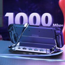 Заредете изображение във визуализатора на галерията – Choetch M52 HUB for Steam Deck USB-C - USB-C PD/USB-A/HDMI/RJ45 - Gray
