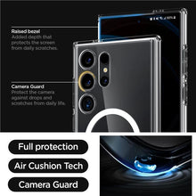 Заредете изображение във визуализатора на галерията – Spigen Ultra Hybrid OneTap Ring Case with MagSafe for Samsung Galaxy S24 Ultra - Transparent and White
