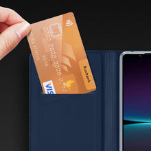 Заредете изображение във визуализатора на галерията – Dux Ducis Skin Pro Case for Sony Xperia 1 V Flip Card Wallet Stand Black
