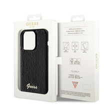 Заредете изображение във визуализатора на галерията – Original faceplate case GUESS GUHCP14XPSFDGSK for iPhone 14 Pro Max (Sequin Script Metal  / black)
