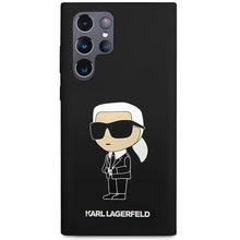 Заредете изображение във визуализатора на галерията – Karl Lagerfeld KLHCS23LSNIKBCK S23 Ultra S918 hardcase black/black Silicone Ikonik
