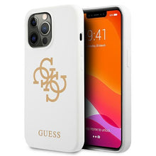 Заредете изображение във визуализатора на галерията – Guess GUHCP13LLS4GGWH iPhone 13 Pro / 13 6,1" biały/white hard case Silicone 4G Logo
