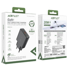 Заредете изображение във визуализатора на галерията – Acefast A65 PD 20W GaN USB-C wall charger - black

