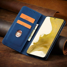 Заредете изображение във визуализатора на галерията – Magnet Fancy Case for Samsung Galaxy S23+ flip cover wallet stand blue
