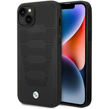 Заредете изображение във визуализатора на галерията – Case BMW BMHCP14S22RPSK iPhone 14 6.1" black/black Leather Seats Pattern
