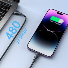 Заредете изображение във визуализатора на галерията – Joyroom cable USB - Lightning 2.4A 0.25 m black (S-UL012A11)
