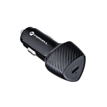 Заредете изображение във визуализатора на галерията – FORCELL CARBON car charger Type C 3.0 PD20W CC50-1C black (Total 20W) + cable for Apple Lightning 8-pin PD20W
