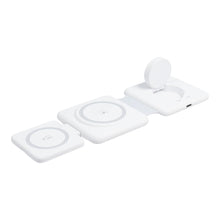 Заредете изображение във визуализатора на галерията – Wireless charger Qi 3in1 15W P14 working with MagSafe white
