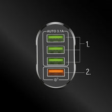 Заредете изображение във визуализатора на галерията – Wozinsky WWCUAB 48W 4x USB-A QC wall charger - black
