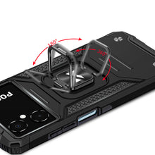 Заредете изображение във визуализатора на галерията – Wozinsky Ring Armor case for Xiaomi Poco C40 armored cover magnetic holder ring black

