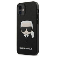 Заредете изображение във визуализатора на галерията – Karl Lagerfeld KLHCP12MSAKHBK iPhone 12/12 Pro 6,1&quot; czarny/black hardcase Saffiano Ikonik Karl`s Head
