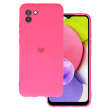 Заредете изображение във визуализатора на галерията – Vennus Silicone Heart Case for Samsung Galaxy A03 design 1 fuchsia
