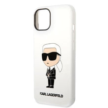 Заредете изображение във визуализатора на галерията – Karl Lagerfeld KLHCP14SSNIKBCH iPhone 14 6.1" hardcase white/white Silicone Ikonik
