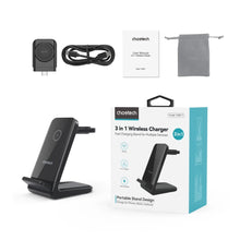 Заредете изображение във визуализатора на галерията – Choetech T608 15W 4in1 induction charging station - black

