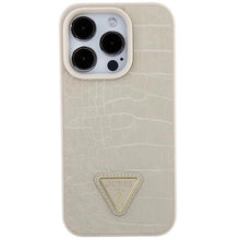 Заредете изображение във визуализатора на галерията – Guess Croco Triangle Logo case for iPhone 15 Pro - gold
