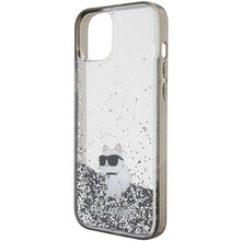 Заредете изображение във визуализатора на галерията – Karl Lagerfeld Liquid Glitter Choupette case for iPhone 15 Plus - transparent
