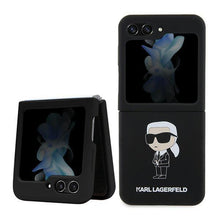 Заредете изображение във визуализатора на галерията – Karl Lagerfeld KLHCZF5SNIKBCK Z Flip5 hardcase black/black Silicone Ikonik
