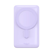 Заредете изображение във визуализатора на галерията – Baseus Magnetic Bracket Wireless Fast Charge Power Bank 10000mAh 20W Purple（With Xiaobai series fast charging Cable Type-C to Type-C 60W(20V/3A) 50cm White）
