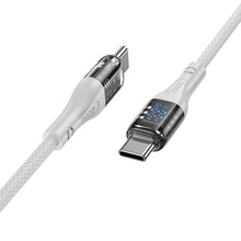 Заредете изображение във визуализатора на галерията – HOCO cable Type C to Type C Transparent Power Delivery 100W U115 grey

