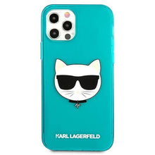 Заредете изображение във визуализатора на галерията – Оригинален гръб Karl Lagerfeld klhcp12mchtrb for iphone 12 / 12 pro niebieski transparent fluo - TopMag
