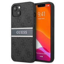 Заредете изображение във визуализатора на галерията – Оригинален калъф Guess за iphone 13 mini (4g stripe collection / grey) - TopMag
