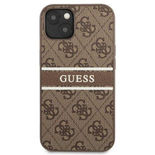 Заредете изображение във визуализатора на галерията – Оригинален гръб Guess за iphone 13 mini (4g stripe collection / brown) - TopMag
