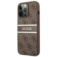 Заредете изображение във визуализатора на галерията – Оригинален калъф Guess за iphone 13 pro (4g stripe collection / brown) - TopMag
