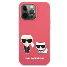 Заредете изображение във визуализатора на галерията – Оригинален гръб Karl Lagerfeld за iphone 13 pro (silicone case k&amp;c / fuchsia) - TopMag
