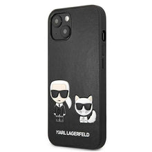 Заредете изображение във визуализатора на галерията – Оригинален гръб Karl Lagerfeld за iphone 13 (pu k&amp;c fb / black) - TopMag
